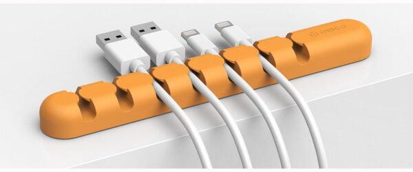 ORICO 7 Slot Desktop Cable Management Clip - Orange - Image 2