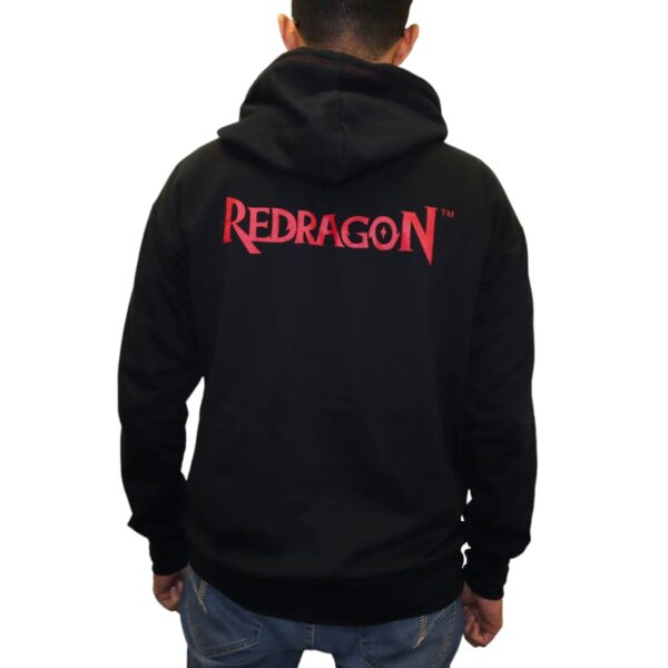 REDRAGON HOODIE WITH FRONT and BACK LOGO - BLACK - SMALL - Image 5