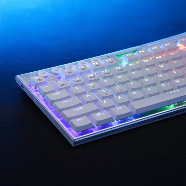 REDRAGON HORUS 87KEY RGB LED SUPER-SLIM ALU FRAME - White - Image 7