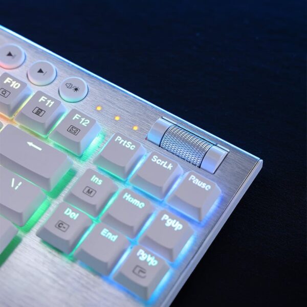 REDRAGON HORUS 87KEY RGB LED SUPER-SLIM ALU FRAME - White - Image 8